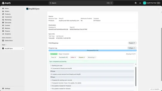 AnyDB Sync screenshot