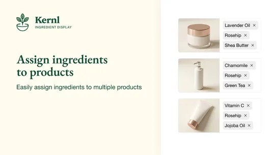 Kernl ‑ Ingredient Display screenshot