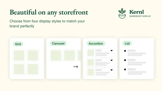 Kernl ‑ Ingredient Display screenshot