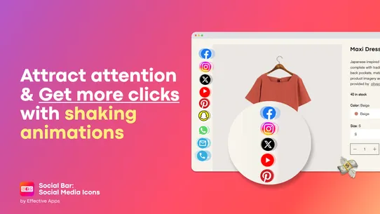 Social Bar: Social Media Icons screenshot