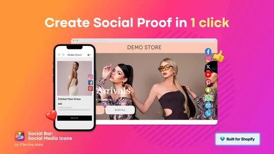 Social Bar: Social Media Icons screenshot