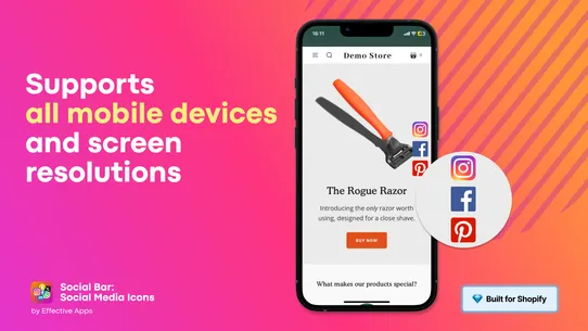 Social Bar: Social Media Icons screenshot