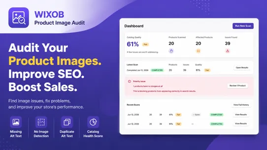 Wixob Product Image Audit screenshot