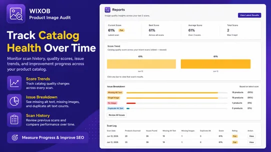 Wixob Product Image Audit screenshot