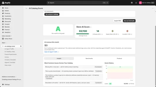 AI Catalog Score screenshot
