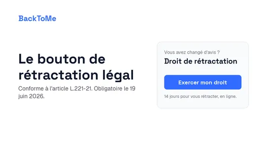 BackToMe : rétractation UE screenshot