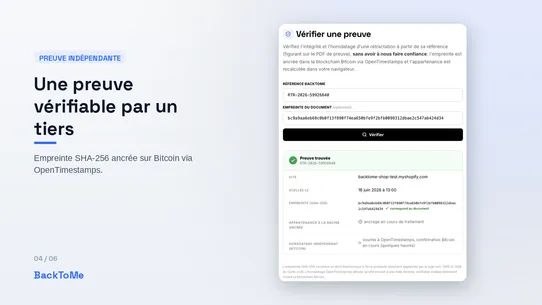 BackToMe : rétractation UE screenshot