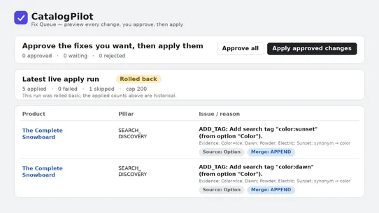 CatalogPilot screenshot