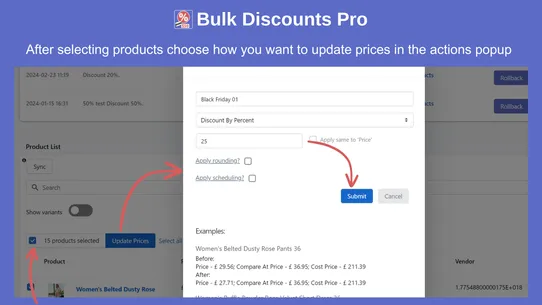 Bulk Discounts Pro Sale Prices screenshot