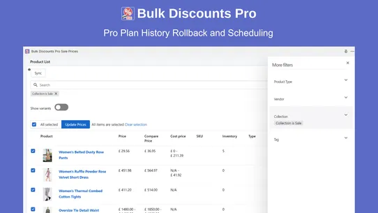 Bulk Discounts Pro Sale Prices screenshot