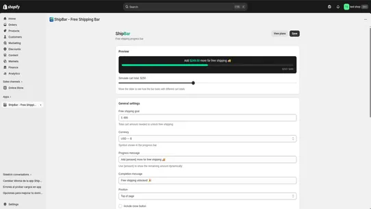 ShipBar ‑ Free Shipping Bar screenshot