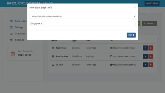 IP2Location Redirector screenshot