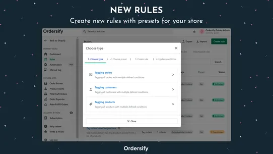 Ordersify: Automation Tags screenshot
