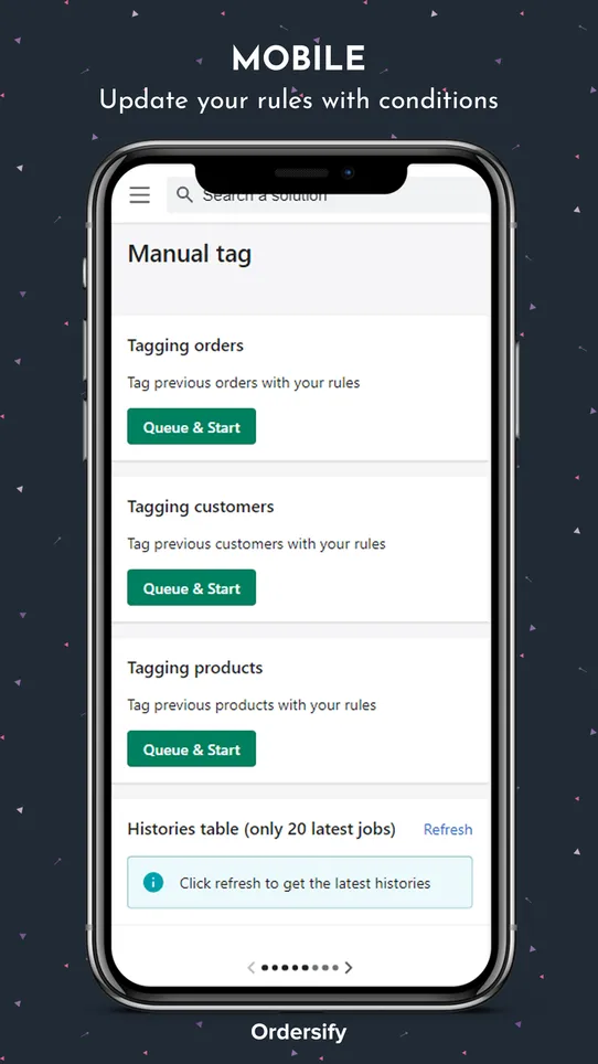 Ordersify: Automation Tags screenshot