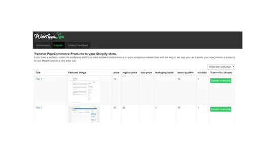 WebAppsLive ‑ WOO Migrator screenshot