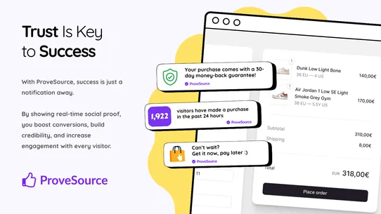 ProveSource: Sales Pop Ups screenshot
