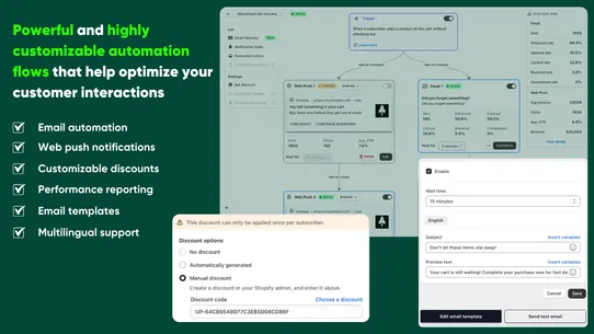 Uppush Abandoned Cart Recovery screenshot