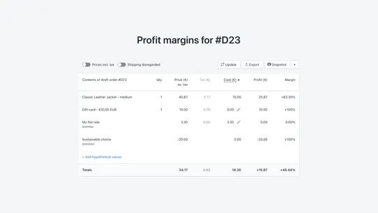 QuoteMate Draft Profit Margins screenshot