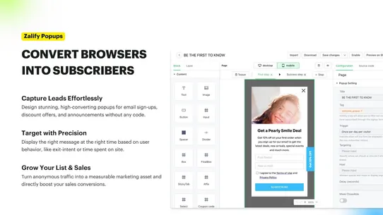 Zalify Pixels, Popups &amp; Emails screenshot