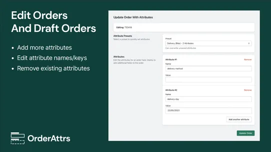 OrderAttrs screenshot