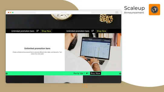 Scaleup Multi Announcement Bar screenshot