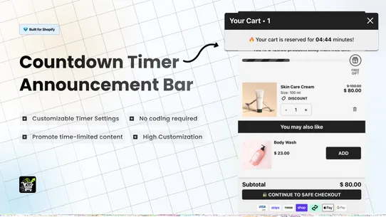 Oxify Slide Cart Drawer Upsell screenshot