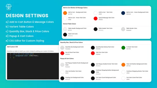 C: Product Variants in Table screenshot