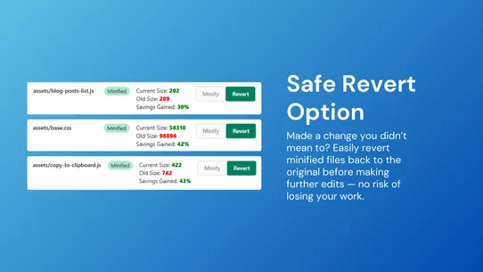 MinifyMe ‑ File Optimizer screenshot