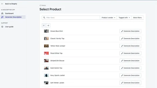 Squirai AI Product Descriptor screenshot