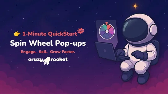 CrazyRocket Spin Wheel Pop Up screenshot