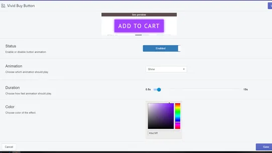 Vivid Buy Button screenshot