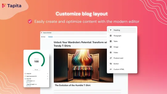 Tapita AI SEO Blog Builder screenshot