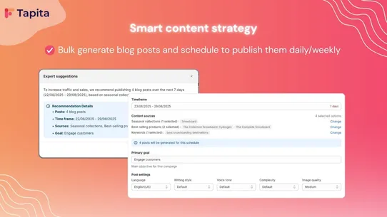 Tapita AI SEO Blog Builder screenshot