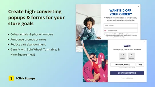 1Click Popups – Email Pop Ups screenshot