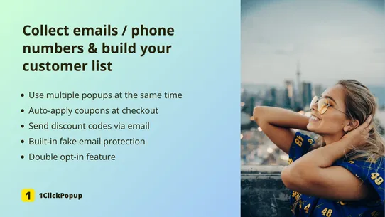 1Click Popups &amp; Email Pop Ups screenshot