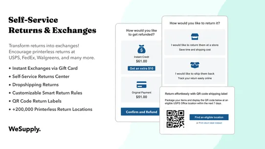 WeSupply Returns &amp; Exchanges screenshot