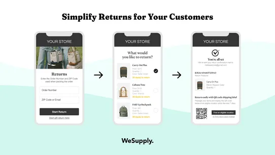 WeSupply Returns &amp; Exchanges screenshot