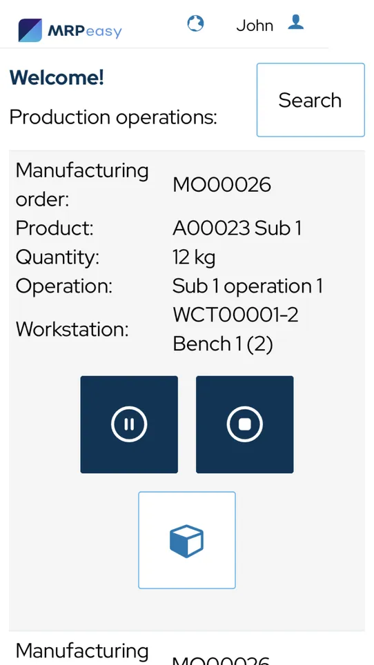 MRPeasy Manufacturing ERP screenshot