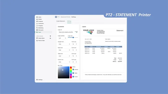 PT2 ‑ Statement Printer screenshot