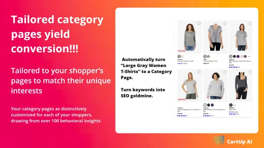 CartUp AI Category Pages screenshot
