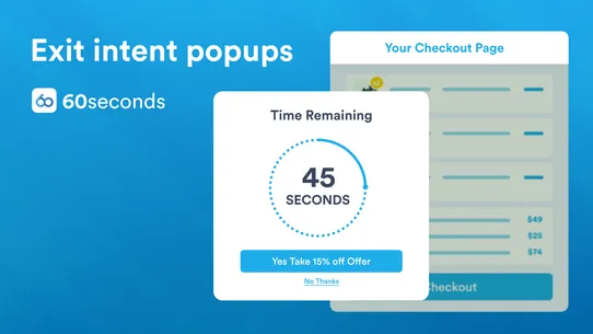 60seconds discount offer popup screenshot