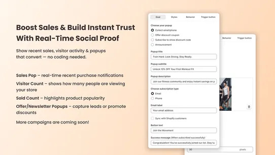 Sales Popups &amp; Social Proof screenshot