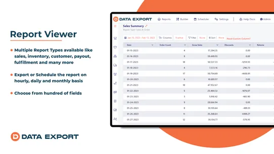 Data Export IO: Reports screenshot