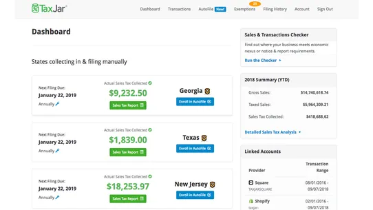 TaxJar Sales Tax Automation screenshot