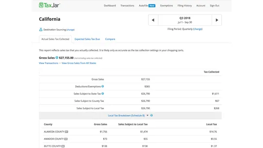 TaxJar Sales Tax Automation screenshot
