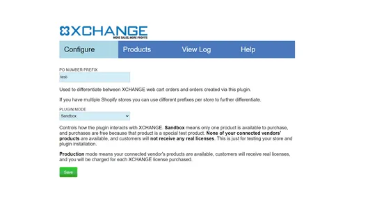 XCHANGE Integration screenshot