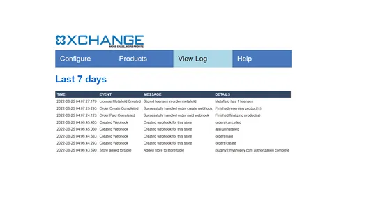 XCHANGE Integration screenshot