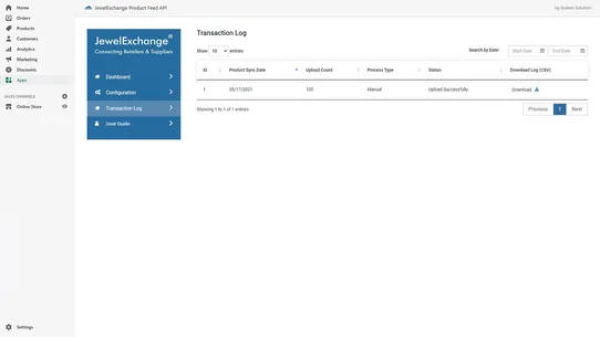 JewelExchange Product Feed API screenshot