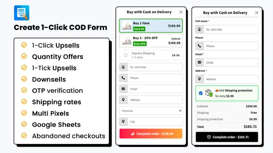 EasySell COD Form &amp; Upsells screenshot