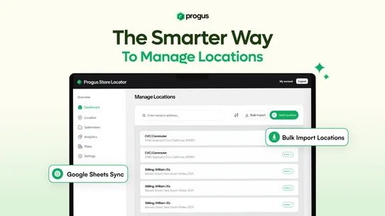 Progus Store Locator Map screenshot